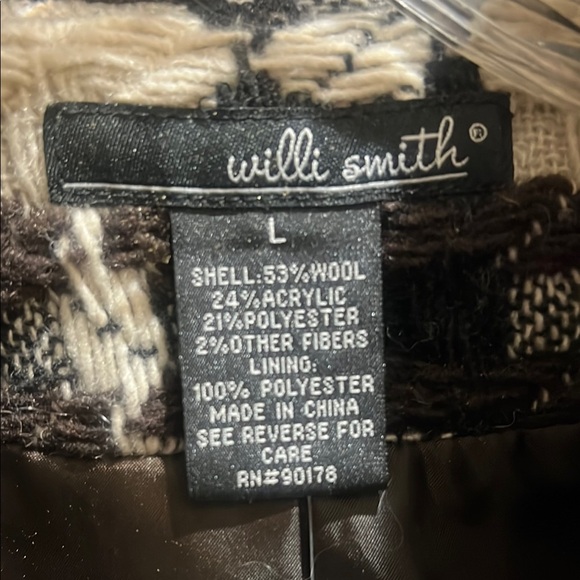 Willi Smith Black and Cream Checkered Blazer large - Picture 2 of 6